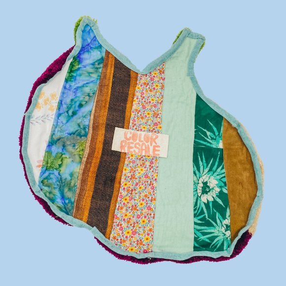 Fig Tufted Rug w/ Up-cycled Quilted Back, Handmade by Coco - Picture 2 of 4